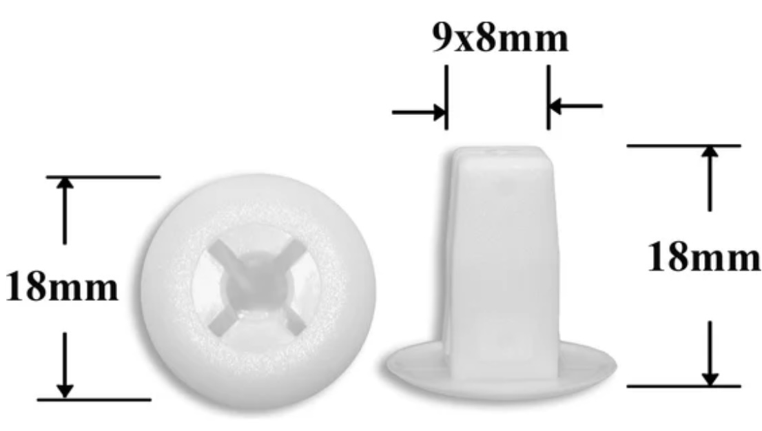 Клипса пластиковая для Alfa Romeo, Fiat, Infiniti, Lancia, Lexus, Mitsubishi, Nissan, Toyota ОЕМ: 14203780, 0128100023, MB098145, MB088341, MS480013, 90189-06001. (0).